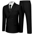 thumbnail image 1 of MAGE MALE Men's 2 Piece Suit Elegant Solid Double Breasted Slim Fit Tuxedo Suit with Blazer and Pants, 1 of 5