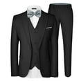 thumbnail image 1 of MAGE MALE Men's 3 Pieces Suit Elegant Solid One Button Slim Fit Single Breasted Party Blazer Vest Pants Set, 1 of 6