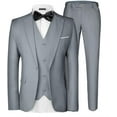 thumbnail image 1 of MAGE MALE Men's 3 Pieces Suit Elegant Solid One Button Slim Fit Single Breasted Party Blazer Vest Pants Set, 1 of 6