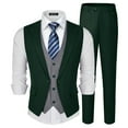 thumbnail image 1 of MAGE MALE Men's Slim Fit 2-Piece Vest Suit, Formal Business & Wedding Set, 1 of 7