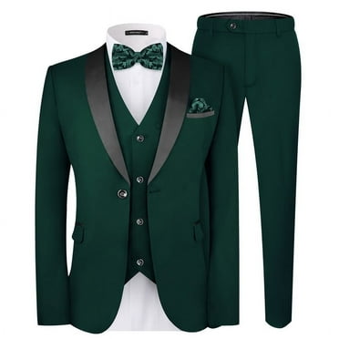 MAGE MALE Men's Slim Fit 3 Piece Suit One Button Solid Shawl Lapel Blazer Jacket Vest Pants Set