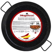 Magefesa 15-Inch Enameled Steel Paella Pan, 38 cm - 8 Servings, Durable and Lightweight, Ideal for Outdoor & Traditional Paella