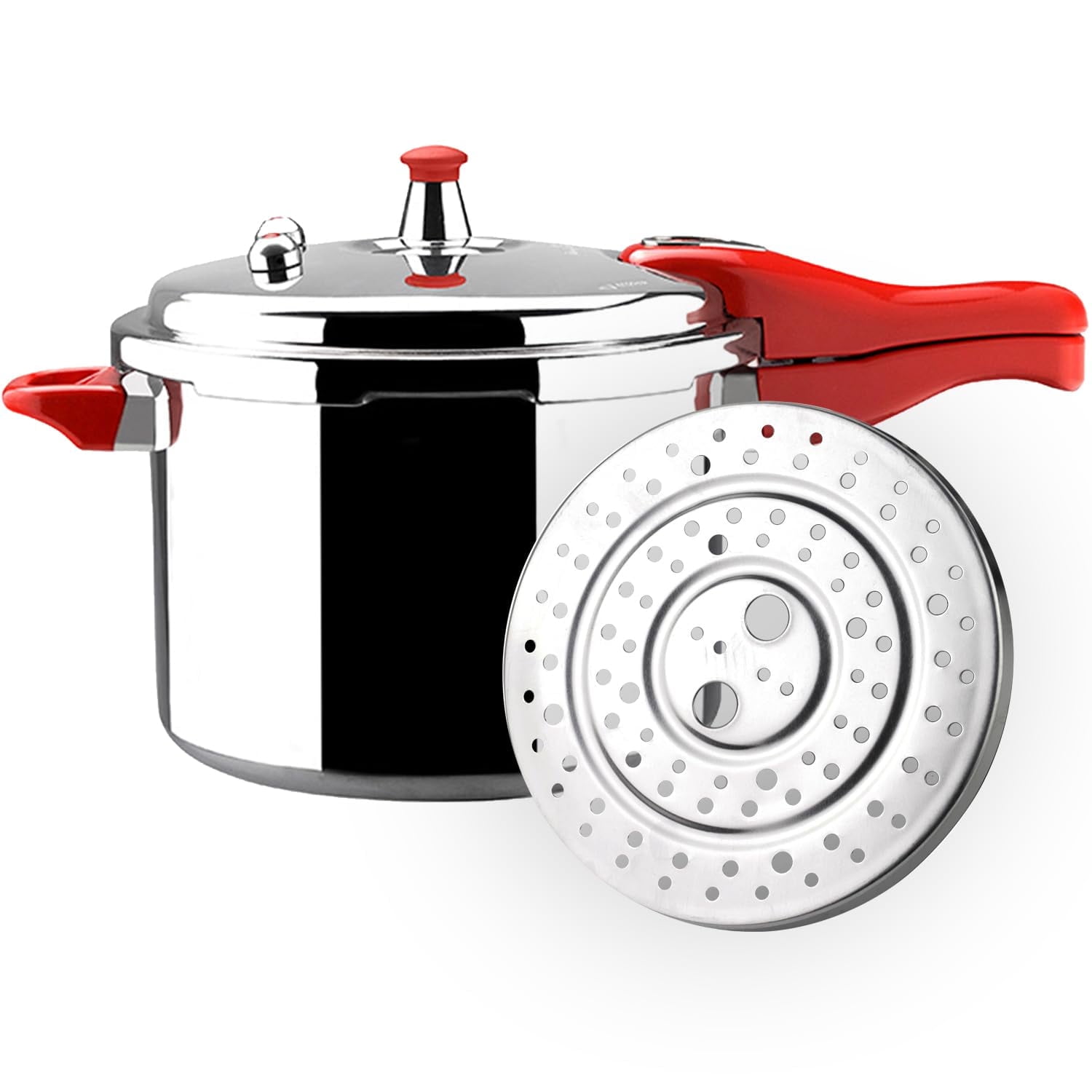 Avant Red and Silver 6.2 Quart Aluminum Pressure Cooker