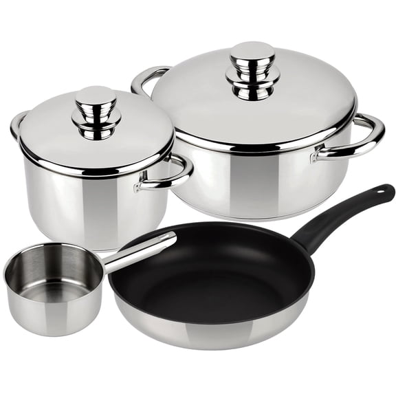 MAGEFESA Couple 6 Piece Stainless Steel Cookware Set, Oven Safe, Mirror Polished