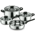 thumbnail image 1 of MAGEFESA Deliss 7-Piece Stainless Steel Cookware Set – Includes 2 Stockpots, Saucepan, and Deep Sauté Pan – Induction-Compatible, Dishwasher-Safe, 1 of 6