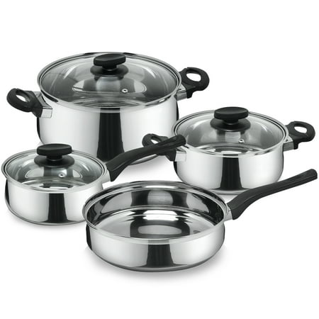 MAGEFESA Deliss 7-Piece Stainless Steel Cookware Set – Includes 2 Stockpots, Saucepan, and Deep Sauté Pan – Induction-Compatible, Dishwasher-Safe