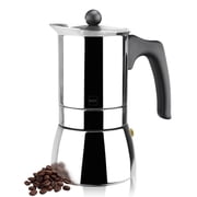 Magefesa Genova 6-Cup Stovetop Espresso Maker, Stainless Steel Moka Pot, Suitable for Induction, Greca/Italian Coffee Maker