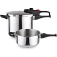 thumbnail image 1 of MAGEFESA Practika Plus 4.2 and 6.3 Quart  Stainless Steel Stovetop Pressure Cooker Set, 1 of 8