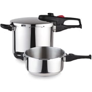 MAGEFESA Practika Plus 4.2 and 6.3 Quart Stainless Steel Stovetop Pressure Cooker Set