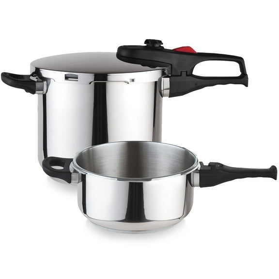 MAGEFESA Practika Plus 4.2 and 6.3 Quart  Stainless Steel Stovetop Pressure Cooker Set