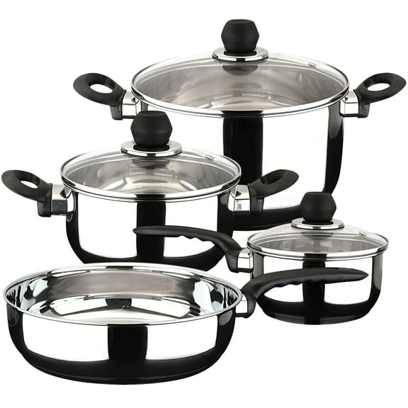 Magefesa Practika 7-Piece Stainless Steel Cookware Set, Induction Compatible, Dishwasher Safe