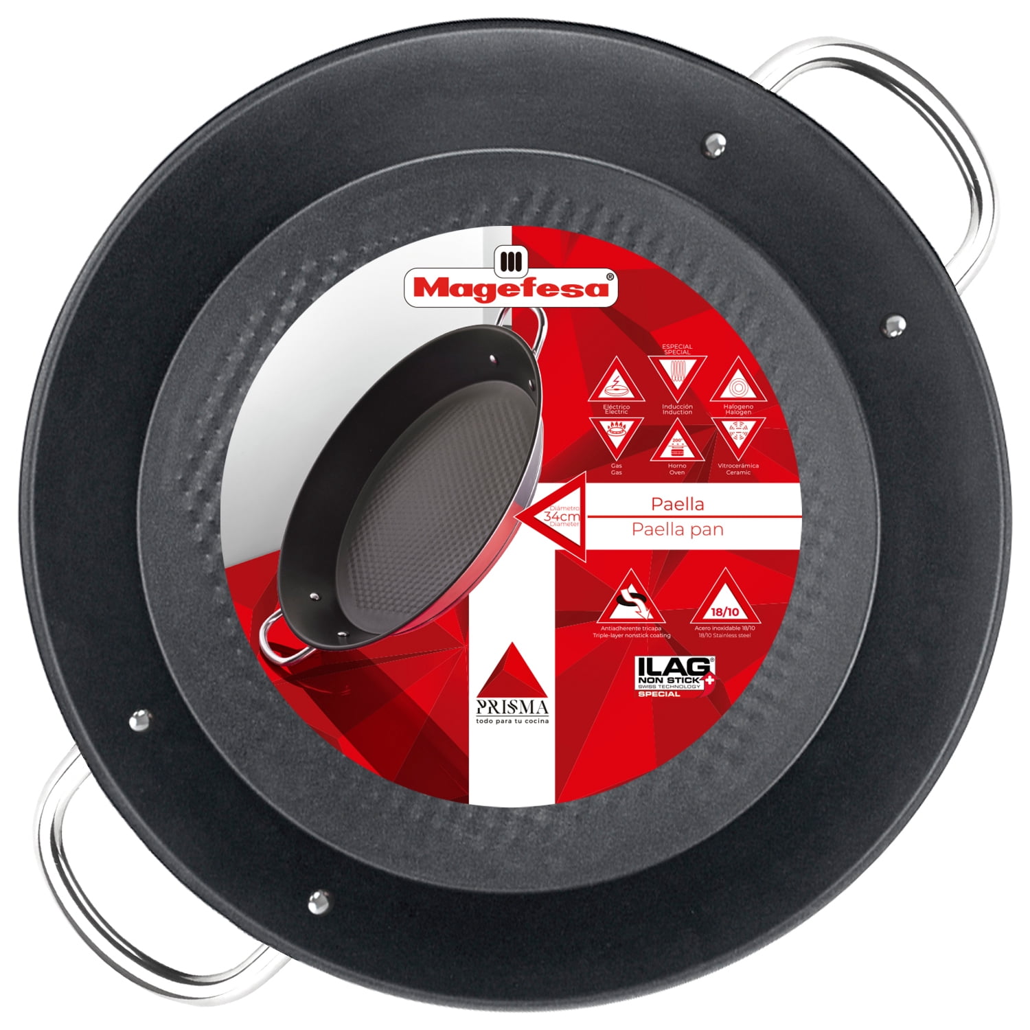 Magefesa Ares - Koekenpan 22cm zwart geëmailleerd staal Magefesa Ares - Koekenpan 22cm zwart geëmailleerd staal