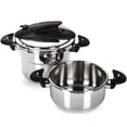 thumbnail image 1 of Magefesa Prisma 4.2 + 6.3 Quart Stainless Steel Stovetop Pressure Cooker Set, 1 of 8