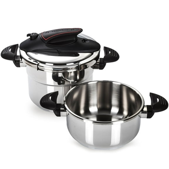 Magefesa Prisma 4.2 + 6.3 Quart Stainless Steel Stovetop Pressure Cooker Set
