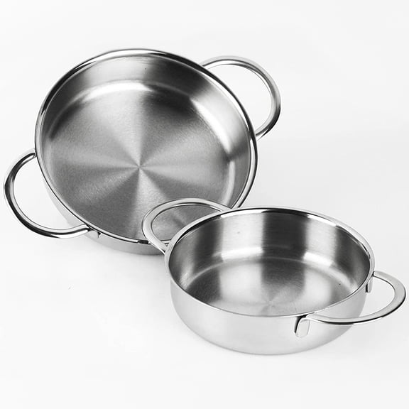 MAGEFESA Prisma Mini Deep Saut Pan Set, 5.5" & 6.3" Durable 18/10 Stainless Steel, Induction Ready, Dishwasher & Oven Safe (Up to 392F), Easy to Clean, Versatile for All Cooktops