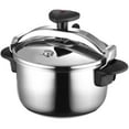 thumbnail image 1 of Magefesa Star 4.2-Quart Stainless Steel Pressure Cooker, Works on All Stovetops, Safety Lock, 8 PSI Cooking, 1 of 9