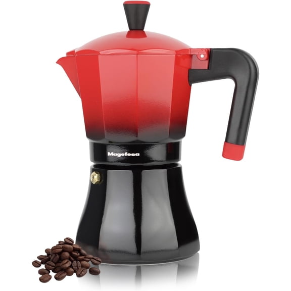 MAGEFESA Tradicional 12-Cup Stovetop Coffee Maker – Large Moka Pot Greca, Italian Espresso Maker, Works on Induction, Stainless Steel & Aluminum