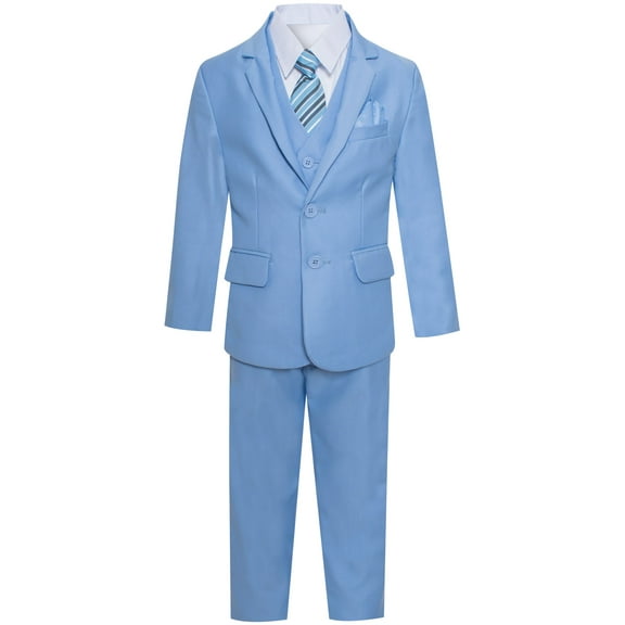 MAGEN KIDS BOYS FORMAL SUIT 7 PCS SKY BLUE