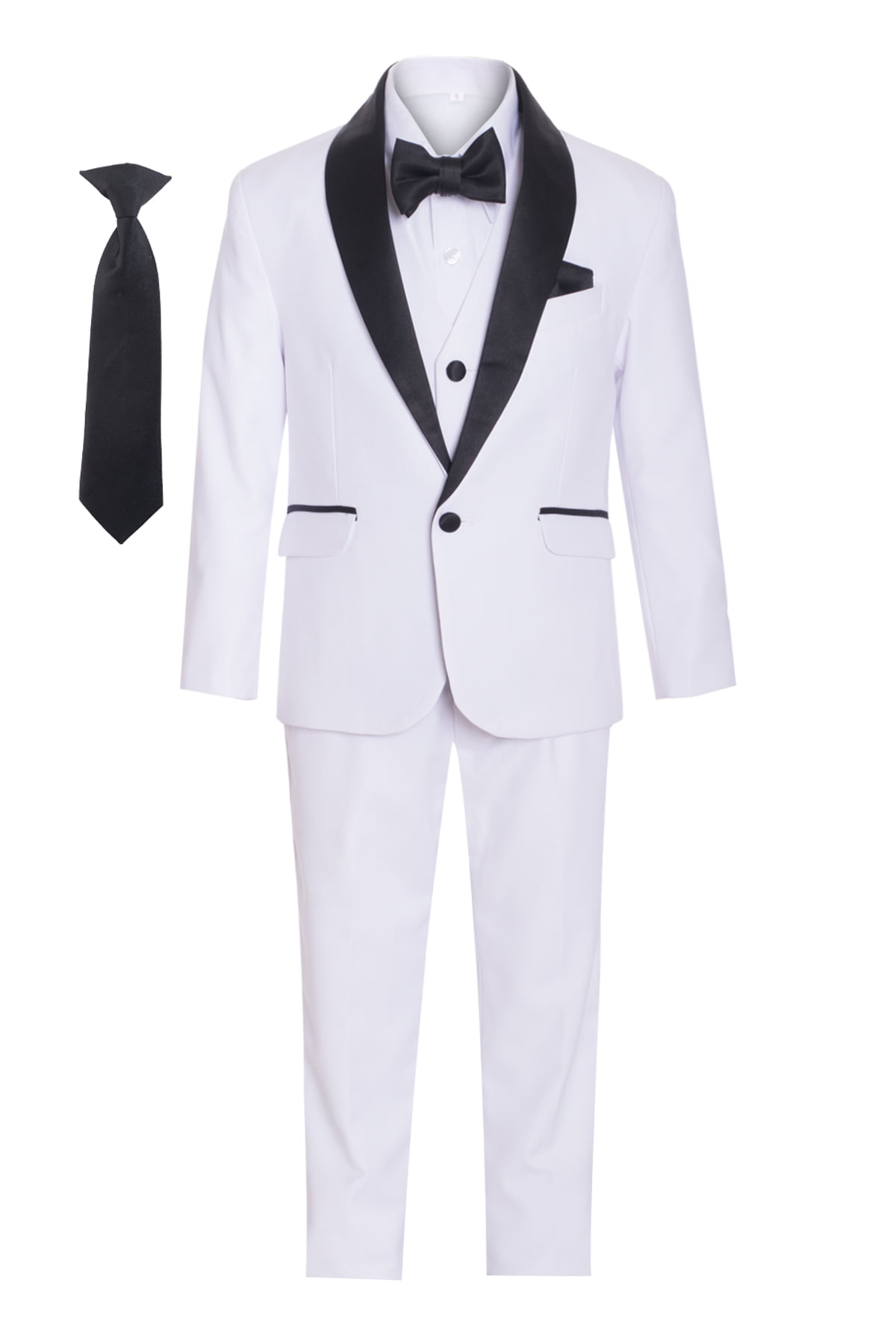 Classic Boys Formal Tuxedo Five Piece White Black Canada main image 1