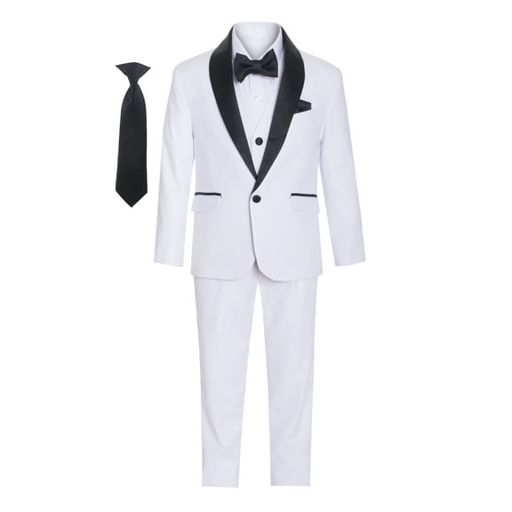 MAGEN KIDS BOYS FORMAL TUXEDO WHITE  7PCS