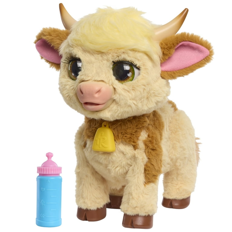 furReal Maggie the Feed Follow Cow, 11 Inch Interactive Plush