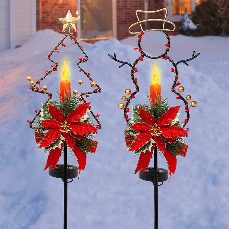 Maggift Solar LED Pathway Candle Lights, Outdoor Christmas 2025