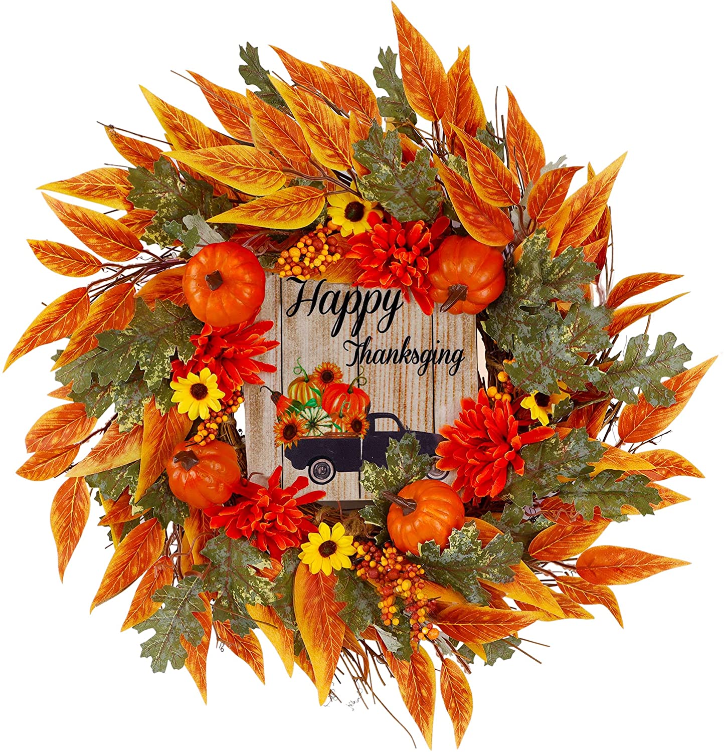 18 Inch Fall Wreath, Wreath for Front Door, Hydrangea Wreath, Autumn