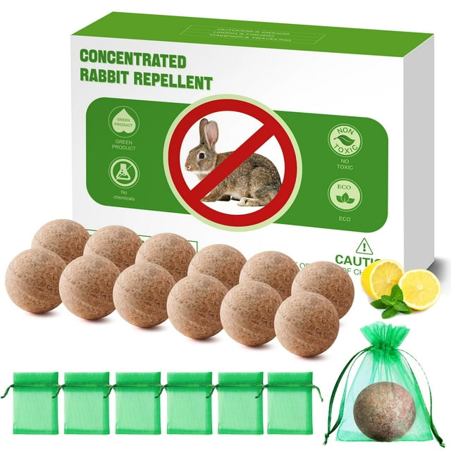 MAGIC CAT Rabbit Repellent Outdoor, 12 Pack Natural Oil Deer and Rabbit