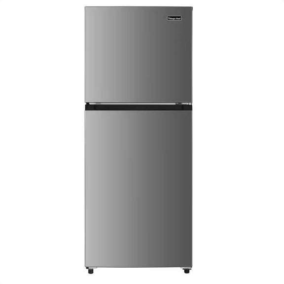Magic Chef 10.1-cu. ft. Refrigerator with Top Freezer in Platinum Steel