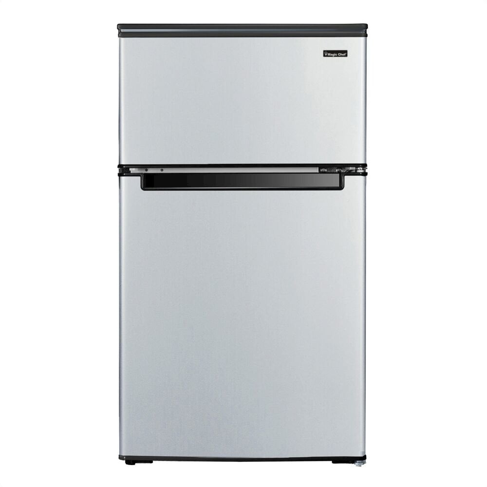 Compact Stainless Steel 3.1 cu ft Mini Refrigerator with Top Freezer