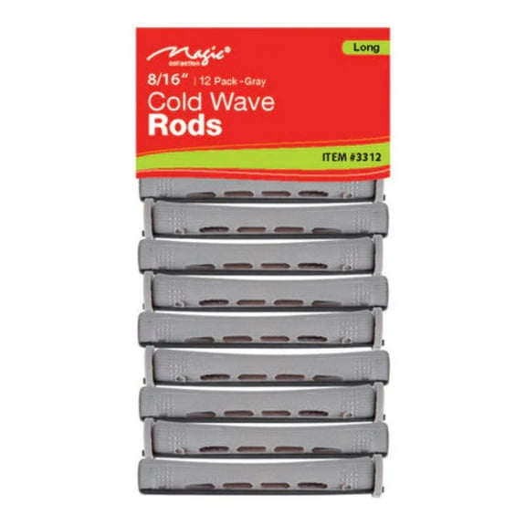 MAGIC COLLECTION - 8/16" Cold Wave Rods 12PCs Long GRAY