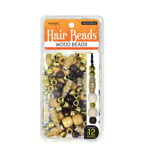 MAGIC COLLECTION - Hair Beads Wood Beads WOODMIX-4