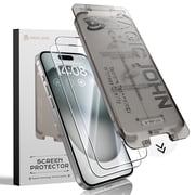 MAGIC JOHN 2 Pack Screen Protector for iPhone 16/iPhone 15 Tempered Glass HD Clear Screen Saver Shockproof Ease of Insta