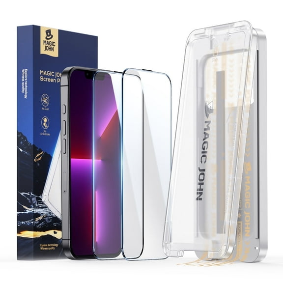 MAGIC JOHN 3rd GEN Screen Protector for iPhone 16E/14/13 Pro/13 Corning Tempered Glass Easy to Use [2 Pack]