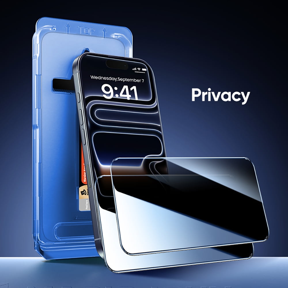 MAGIC JOHN 2 Pack Privacy Screen Protector for iPhone 17 Corning Tempered Glass Private Screen Saver Ease of Installation