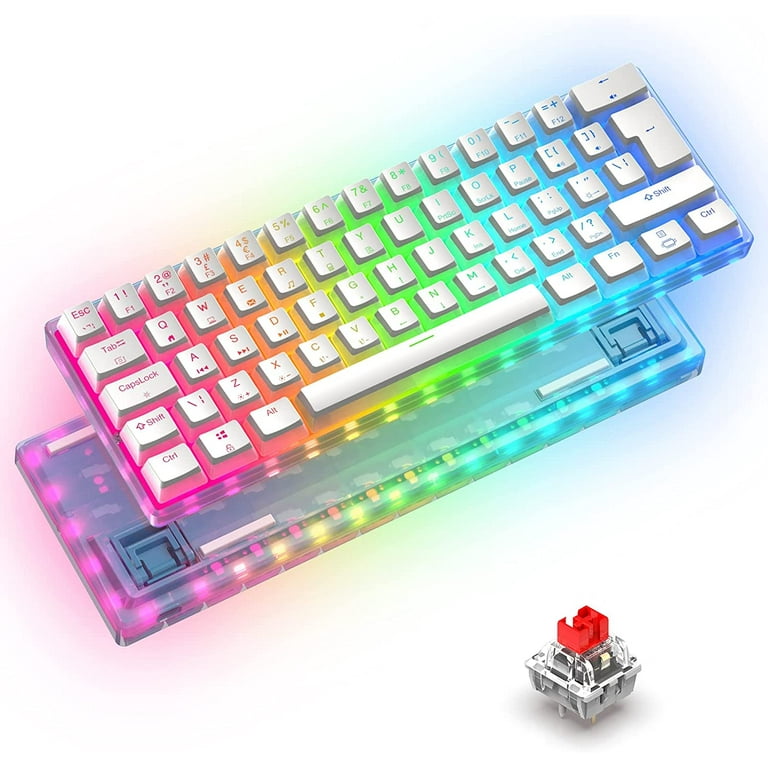 MAGIC-REFIN 60% USB- C Wired Mechanical Gaming Keyboard, Hot Swappable  Keyboard with 18 Chroma RGB Backlit, Doubleshot PBT Pudding Keycaps, UK  Layout APEX Pro Mini Compact Keyboard for PC/MAC PS4 Xbox 