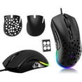 thumbnail image 1 of MAGIC-REFINER D19 Wired Gaming Mouse, 12,000 DPI Ergonomic Mouse with 7 Programmable Buttons, 12K Optical Sensor, 1ms, 13 RGB Backlit Modes, 6 Adjustable DPI, Adjustable Weights, for PC/MAC, Black, 1 of 9