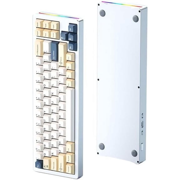 MAGIC-REFINER M71 Wireless Mechanical Keyboard, 71 Keys Gaming Keyboard, RGB Side Light, Aluminum Kits,Triple Mode Connection,4800mAh PC Gamer for PC