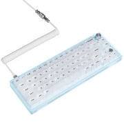 MAGIC-REFINER MK31 60% Wired Hot Swappable Mechanical Keyboard with Transparent Keycaps, Compact 66 Keys Chroma RGB Backlit Ergonomic Custom Gaming Keyboard Knob Control for PC/MAC (White)
