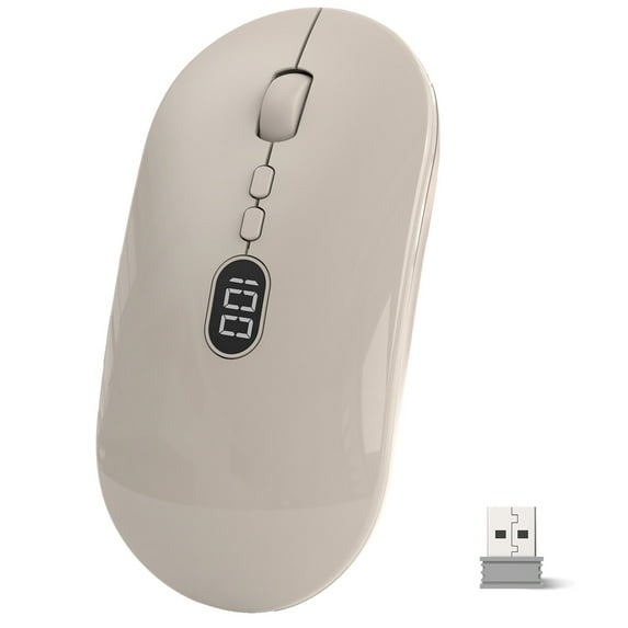 MAGIC-REFINER Wireless Office Mouse for Laptop with Battery Level Visible, Ultra Slim 2.4G Rechargeable Cordless Silent Click Computer Mice 1600 DPI for PC/MacBook Air/MacBook Pro/iMac/mac/ipad