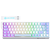 MAGIC-REFINER X68 HE Wired 60% Hall Effect Rapid Trigger Mechanical RGB Gaming Keyboard with 8K Polling,0.04mm RT Accuracy,Magnetic Switch,Adjustable Actuation,Snap Tap for PC Mac Esport GamerWhite