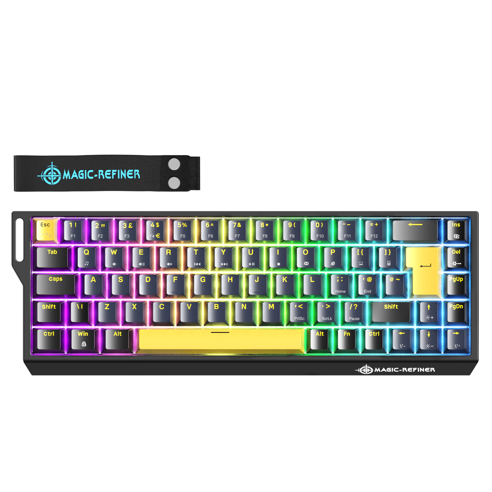 MAGIC-REFINER X68 HE Wired 60% Hall Effect Rapid Trigger Mechanical RGB Gaming Keyboard with 8K Polling,0.04mm RT Accuracy,Magnetic Switch,Adjustable Actuation,Snap Tap for Gamer (Starry Black)