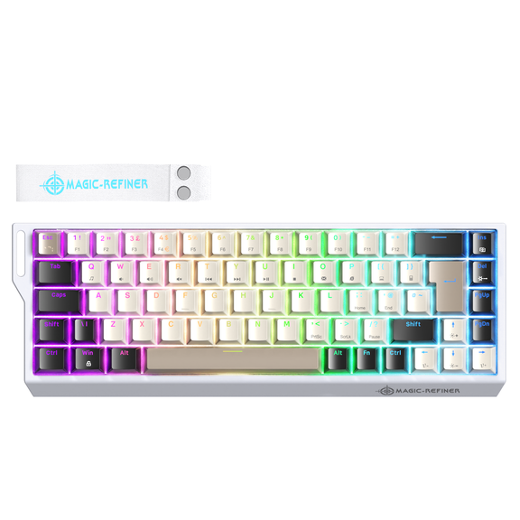 MAGIC-REFINER X68 HE Wired 60% Hall Effect Rapid Trigger Mechanical RGB Gaming Keyboard with 8K Polling,0.04mm RT Accuracy,Magnetic Switch,Adjustable Actuation,Snap Tap for Esport Gamer(Cheese)
