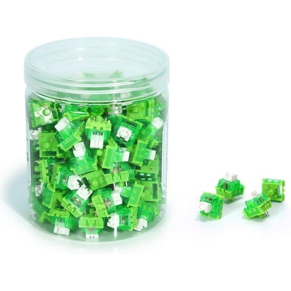 MAGIC-REFINER x Jelly Green Switches for Mechanical Keyboard DIY, 45gf Linear Keyswitch 3 Pins, Factory Pre Lubed with POM Stem Compatible for MX Mechanical Keyboard Switch Set (100PCS)