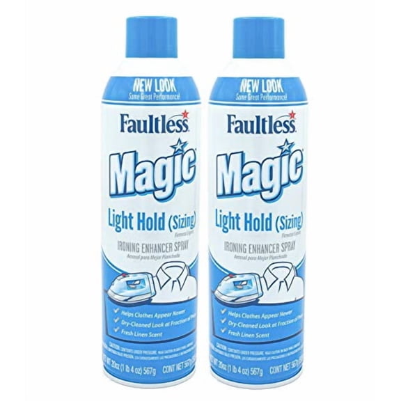 MAGIC Sizing Light Body Starch  No Flaking or Clogging! Light Ironing Starch  20oz Iron wrinkles from Clothes (Pack of 2)  Fresh Linen Scent Finishing Spray