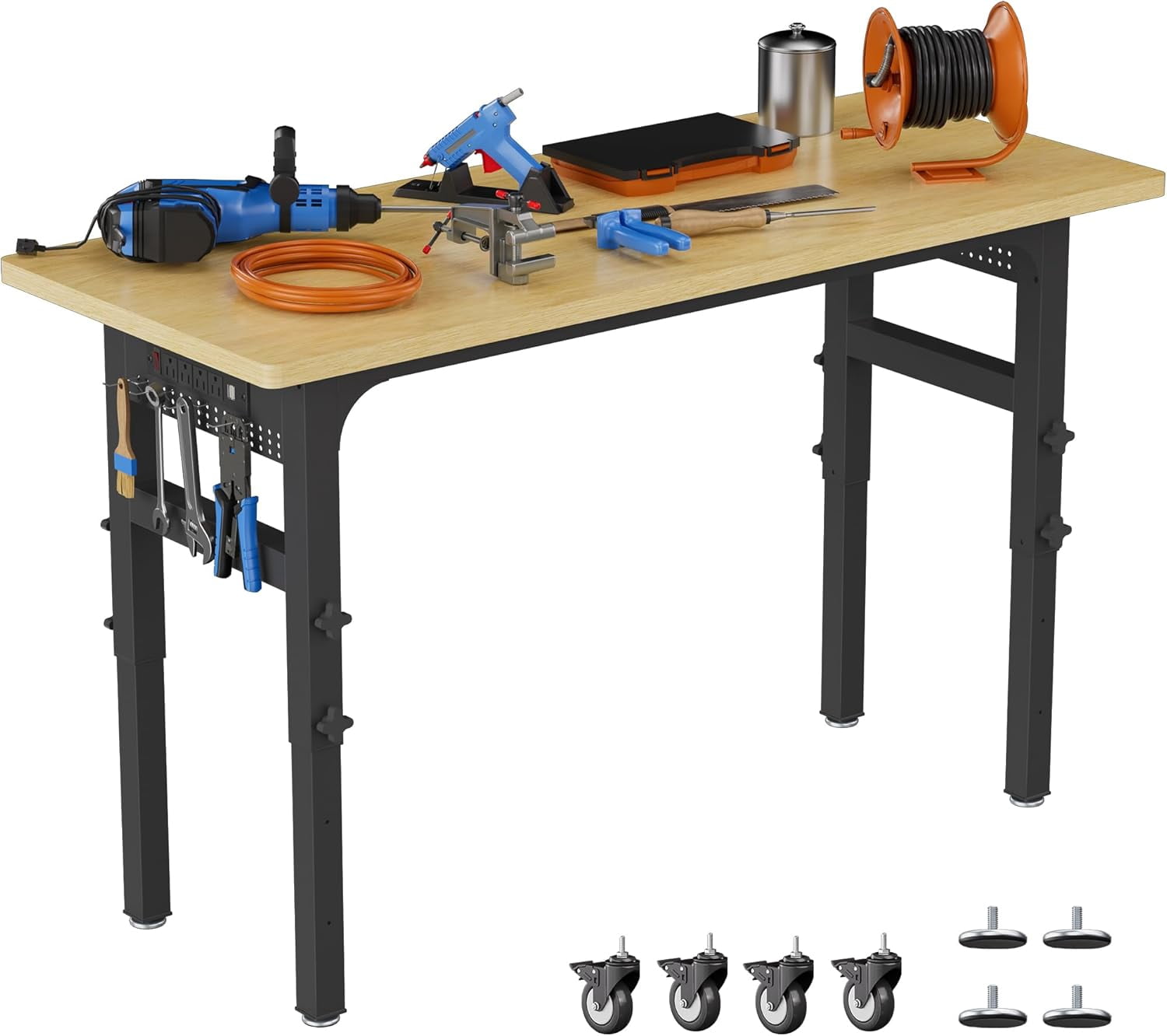 MAGIC UNION Garage Workbench with Power Outlet, Adjustable 2000 Lbs ...