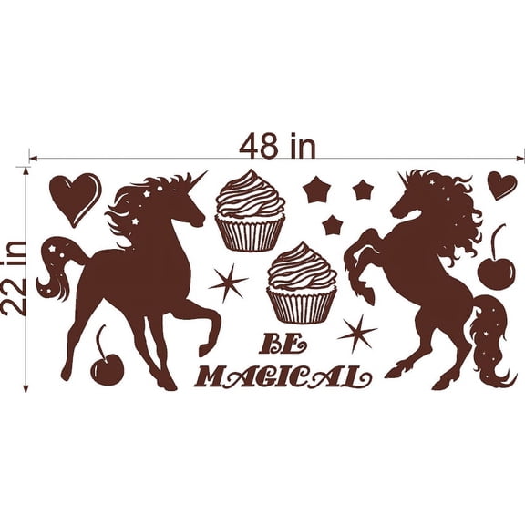 MAGICAL UNICORNS VINYL WALL DECALS (YOU CHOOSE SIZE!)