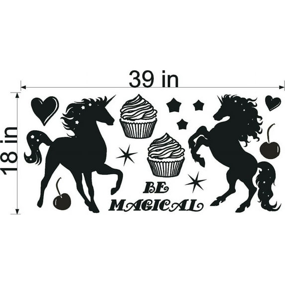 MAGICAL UNICORNS VINYL WALL DECALS (YOU CHOOSE SIZE!)