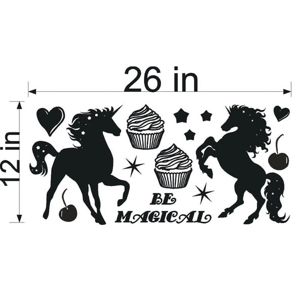 MAGICAL UNICORNS VINYL WALL DECALS (YOU CHOOSE SIZE!)