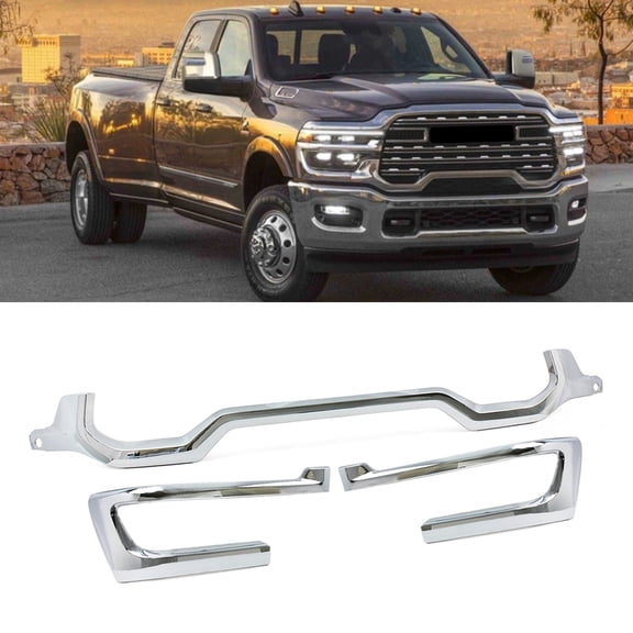 MAGICKIT 3PCS Chrome for 2025-26 RAM 2500 3500 Limited Chrome Lower Grille Molding Trim